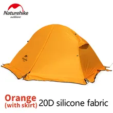 Naturehike сверхлегкий палатка 210t и/20Д Силиконовой ткани Сверхлегкий 1 человек двойных слоев Алюминиевый стержень пеший Туризм 4 сезона палатка Кемпинг коврик