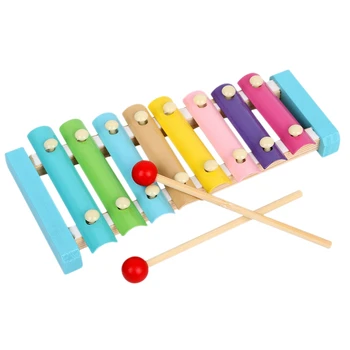 

Wooden Early Childhood Education Infant Child Parent-Child Interaction Knocking Piano Macarons Octave Knocking Piano Toy