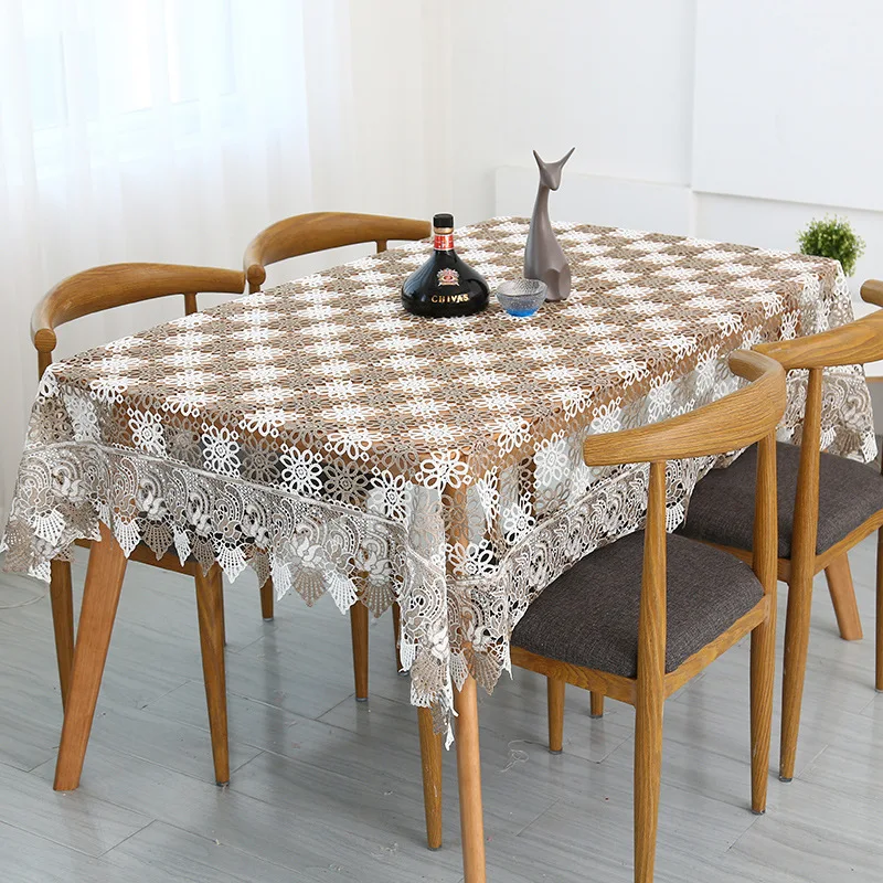  New Hollow Tablecloth Hollowed Embroidered Knit European Style Cover Washable Table Cloth for Tea T