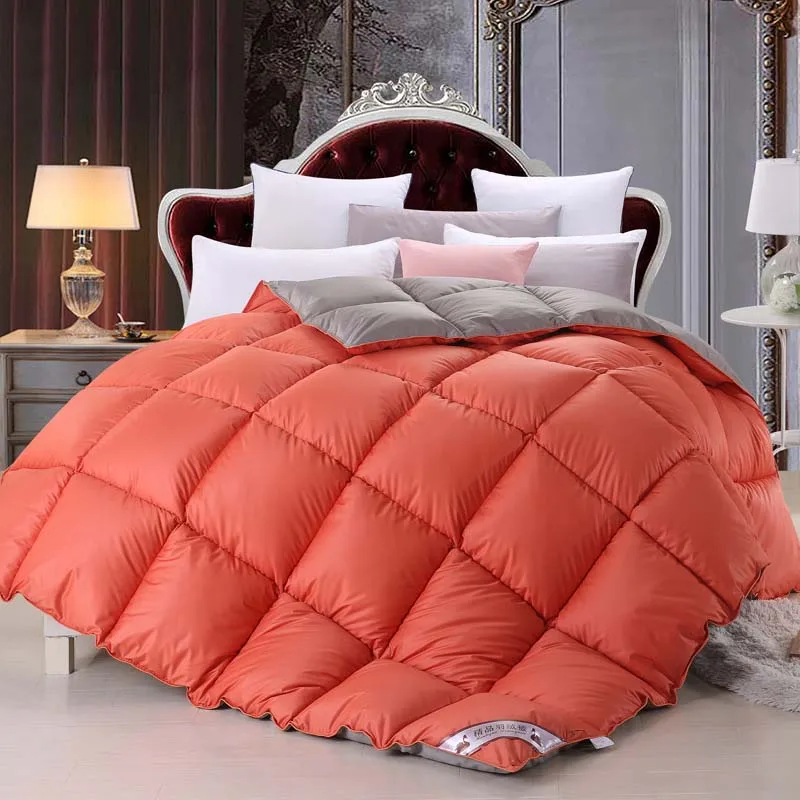 FangHua White Goose/Duck Down Duvets Thickening Winter Comforters 100 Cotton Cover King Queen