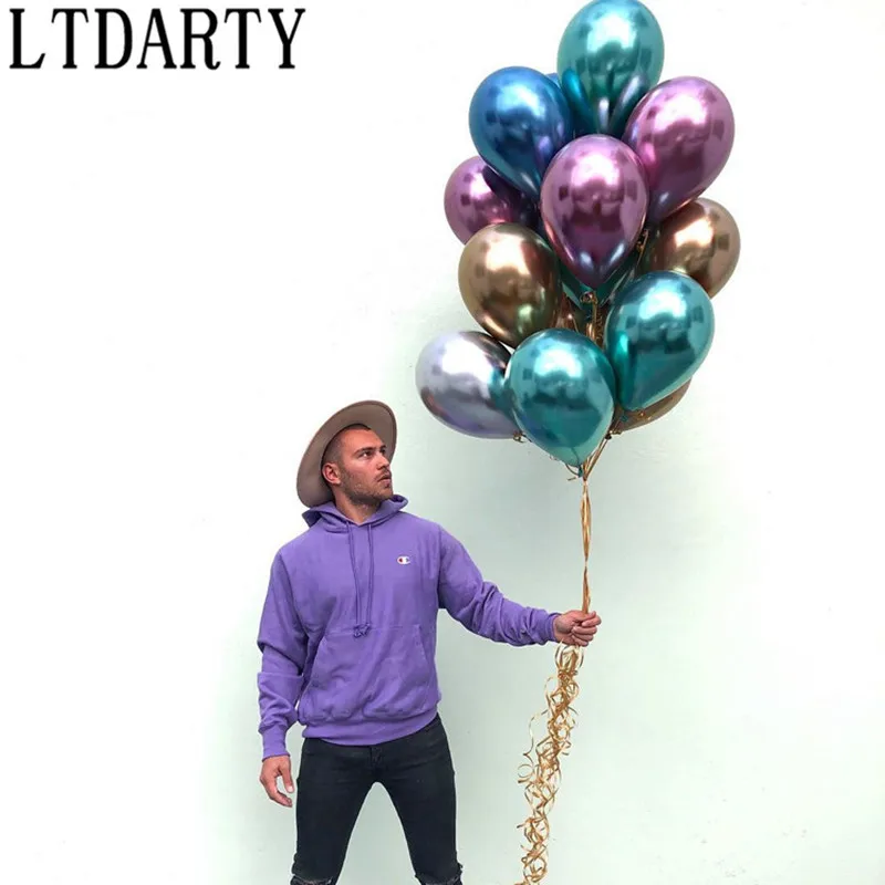 

100pcs 12 Inch NEW Metallic Latex Balloons Thick Pearly Metal Chrome Alloy Colors Photograph Wedding Party Decoration Balloons