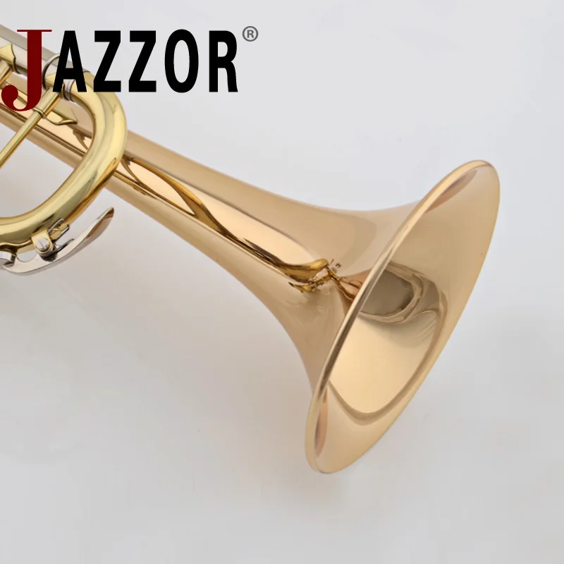Плоская труба JAZZOR JBTR 410 B золотой лак фосфор и медь ветровые инструменты|b flat