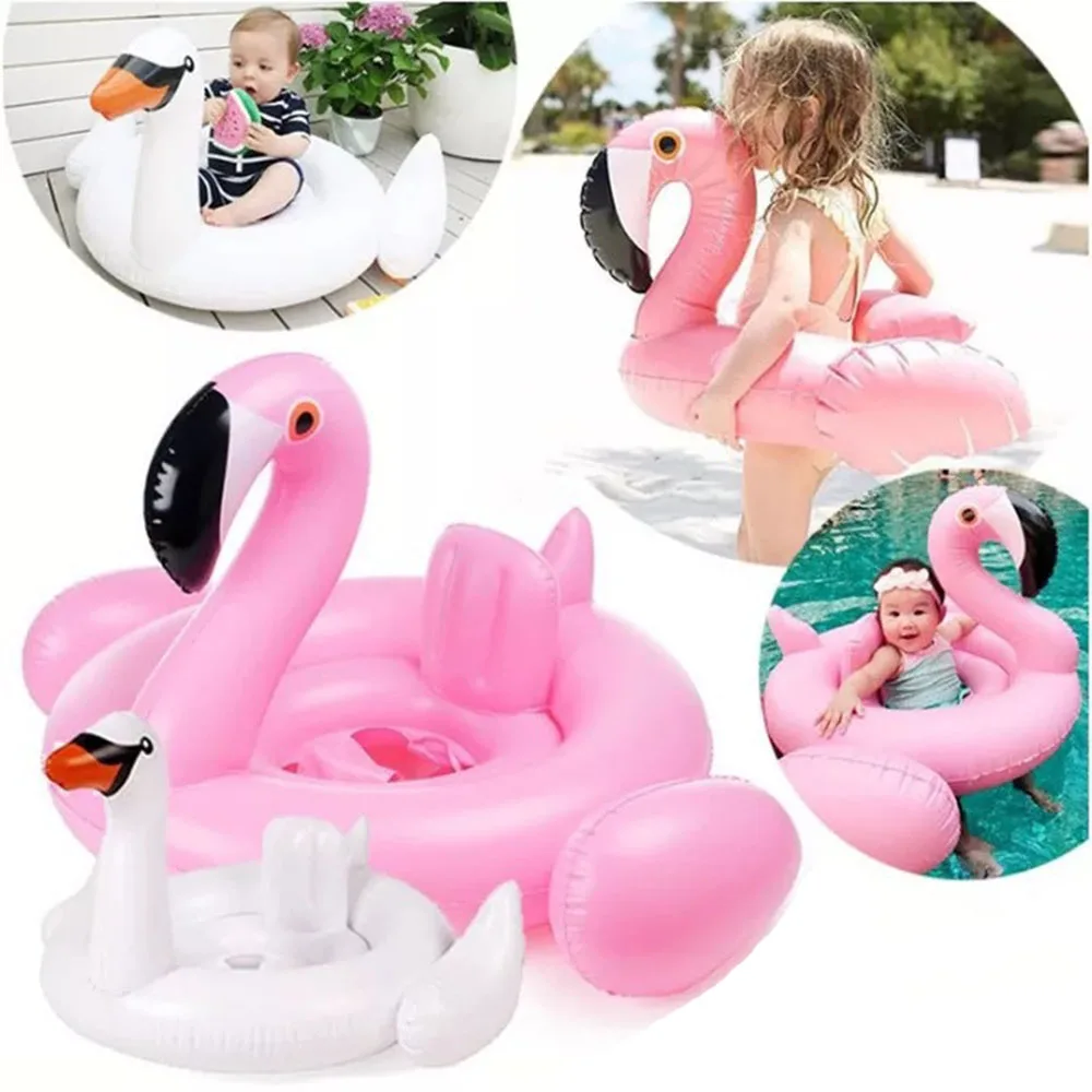 

Inflatable Flamingo Swimming Ring Swan Giant Pool Float Toys for Kids Baby Swimming Ring Circle Mattress Beach Sea Toys