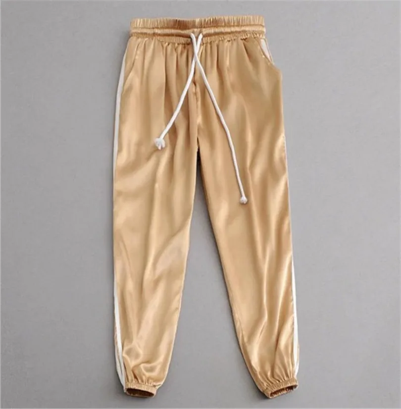 Color plata Nuevo Hip Suelto Necking Acetato Negro rosado Plana Ninguno Lulu 2017 Cielo Cordón rojo Leggings Promoción Casuales Nylon Femenino caqui azul hop Mediados Pantalones zqPxSvZw