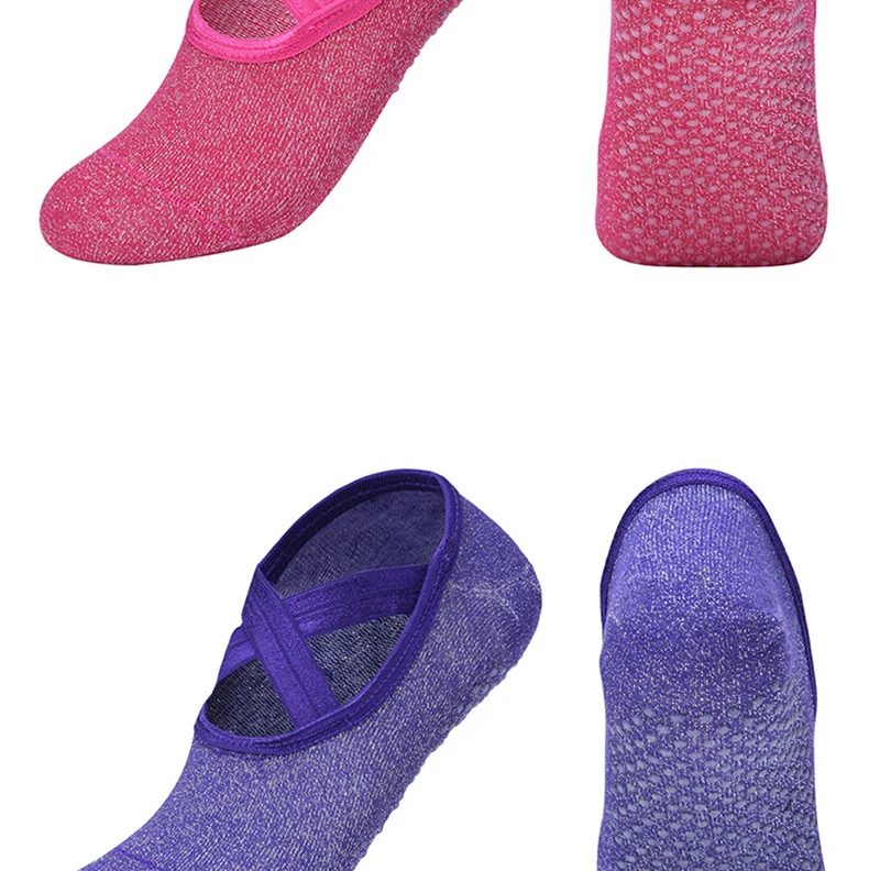 Женские носки для йоги, быстросохнущие Противоскользящие силиконовые спортивные носки для пилатеса и балета, спортивные дышащие хлопковые носки, эластичные