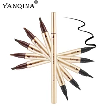 Подводка для глаз Водонепроницаемая коричневая и черная двухсторонняя быстрая/быстросохнущая долговечная натуральная 2 в 1 макияж для глаз