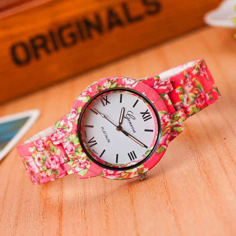 Montre Femme несколько цветов череп с принтом из силикона часы сладкий цветок дамы