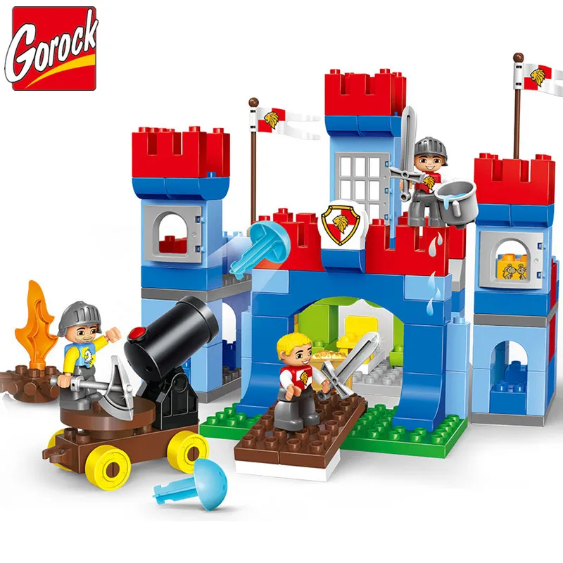 

GOROCK 138Pcs Royal Castle Big Building Blocks Sets Model Educational Toys For Children Compatible LegoINGs Duplo 3D DIY Bricks