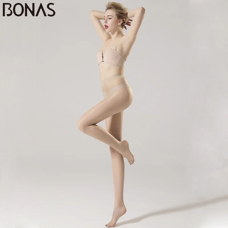 BONAS 2019 новые сексуальные дышащие колготки 15D износостойкие женские ультратонкие