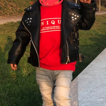 

hot girls leather jacket PU jacket for children 2-7 year old fashion leather, motorcycle Cool wild rivets spring autumn outwear