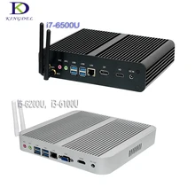 Безвентиляторный Неттоп компьютер 6Gen Skylake Мини ПК Intel Core i7 6600U 6500U i5 6200U Nuc Мини desktop PC Макс 3.1 ГГц Micro PC HTPC