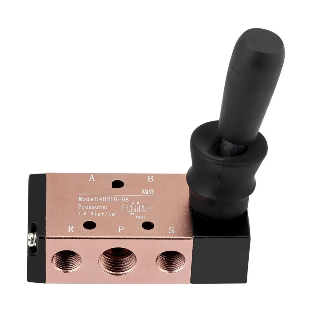 Алюминиевый ручной клапан двухтактного режима ручной контроль Пневматический воздушный клапан 5 портов 2 Позиции 1/4