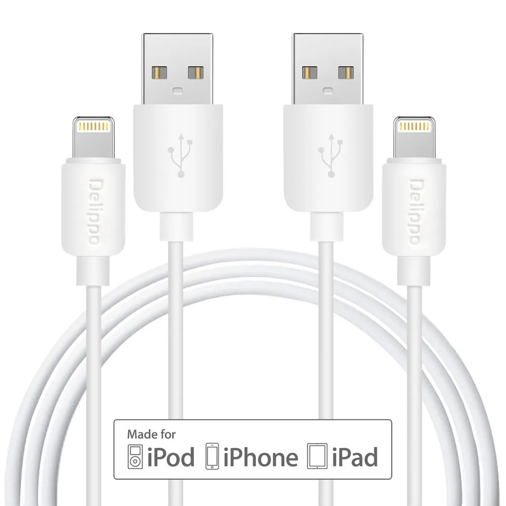 

Delippo 2Pack 3.3ft Nylon Braided Lighting Cable USB Cord Charging Cable for iPhone 6 Plus/6s Plus,iPhone 5 5s,iPad 4 Mini Air