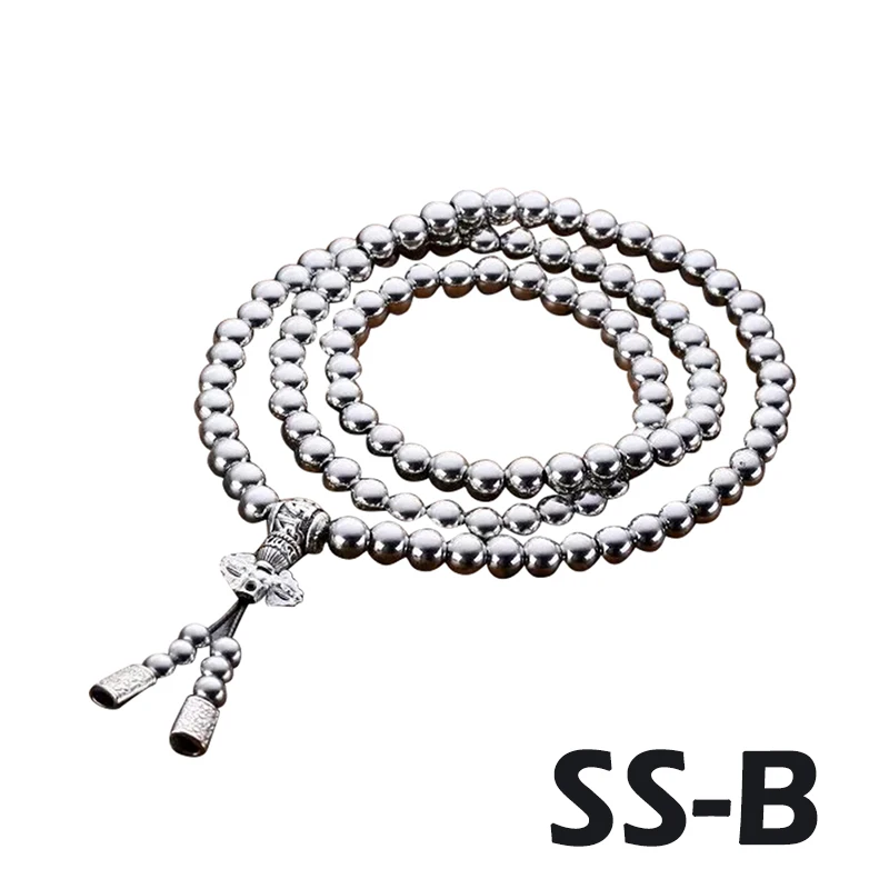 Kaufen Hohe Qualität Outdoor 108 Buddha Perlen Selbstverteidigung Hand Armband Halskette Kette Voller Stahl Kette Persönliche Schutz Liefert