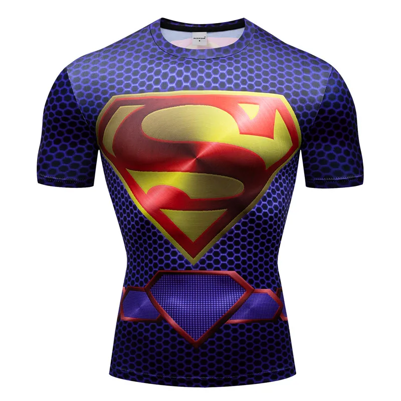 Брендовая одежда Бэтмен для бодибилдинга Футболка Мужская Фитнес 3D Бэтмен Топ рубашка Спортивная одежда Мужская для спортзала Спортивная футболка - Цвет: AF1637D