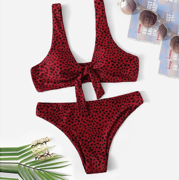 

Sexy summer push up Thong 2019 bikini red leopard bikini set women Bikini Swimsuit Bathing Suit