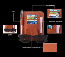 Buena calidad Auto Car Sun Visor Gafas Titular de la Tarjeta Bolsa bolsa De Almacenamiento Organizador Multi-Propósito Bolsa de Almacenamiento Organizador Del Coche coche Pocilga
