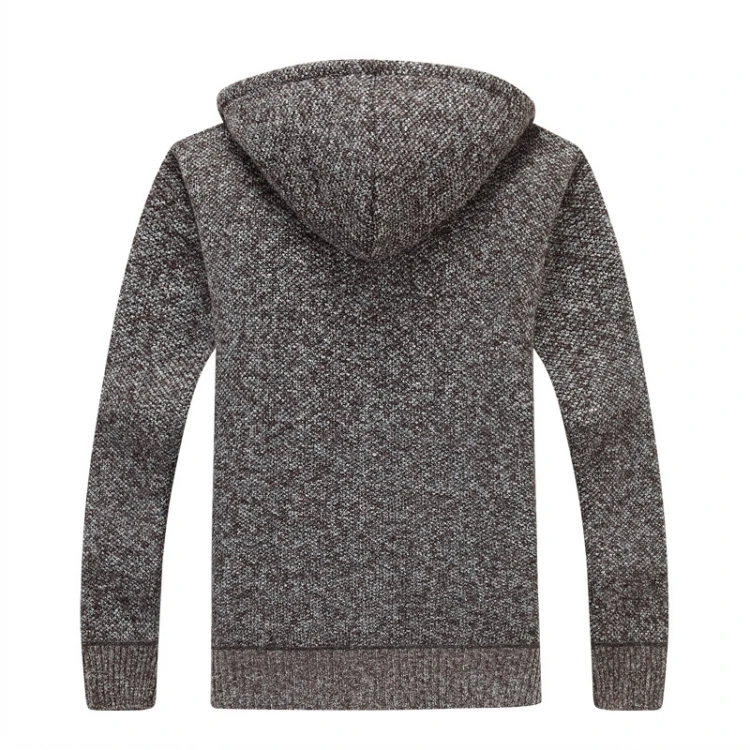 Хёрд 2019 мужские свитера осень-зима теплый кашемировый кардиган толстой шерсти на молнии с капюшоном свитер Мода Для мужчин трикотажное