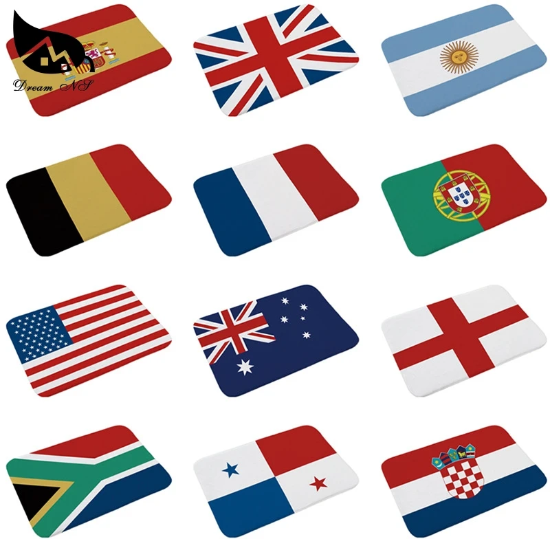 

Drema NS 40x60cm Flag rug door mat rice word stripe flag Spain Argentina England Germany mat
