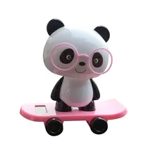 Розовый Милый Панда на солнечных батареях танцы животных качающиеся анимированные поплавок Танцующая игрушка автомобиль Декор подарок дропшиппинг