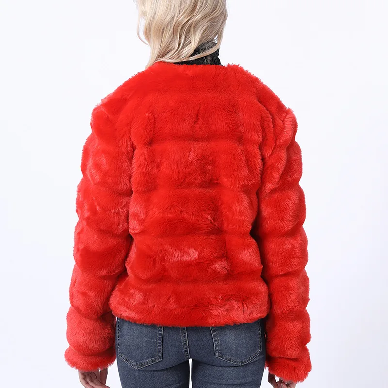 Fur-like Outerwear Fox-like Fur Stitching Sleeve Short Haining Small Fragrance Fashion Artificial Fur Faux Fur Short Women Coat