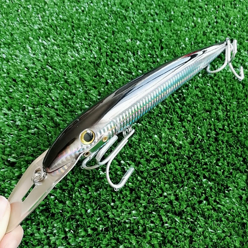 Isca de Pesca Noeby Lote Língua Grande Minnow Isca 64.7g 185mm 76g 225mm Cores 3d Olhos Artificial Dura 4 Pçs - 4 isca 64.7g 185mm 76g 225mm 4 cores