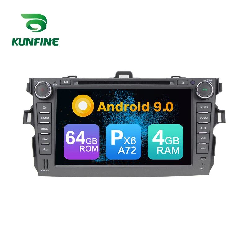 Cheap Android 9.0 Core PX6 A72 Ram 4G Rom 64G Car DVD GPS Multimedia Player Car Stereo For Toyota Corolla 2006-2011  radio headunit 1
