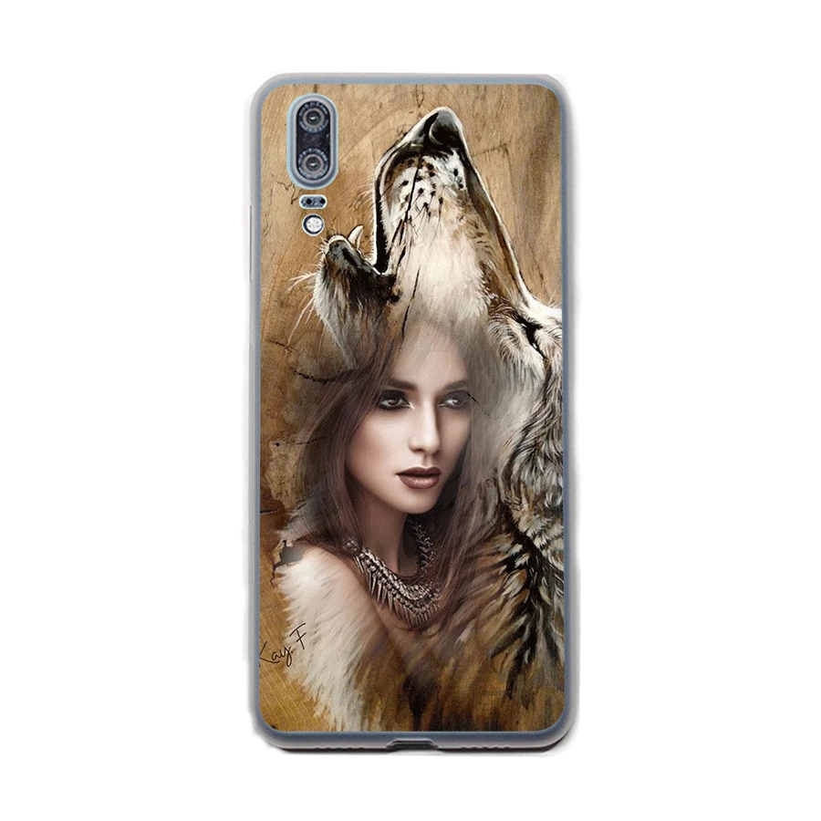 Desxz Волк и девушка телефон чехол для Huawei P8 P9 P10 P20 Pro P Smart Lite Mini Plus