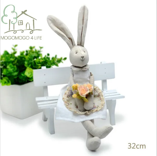 Роскошные Плюшевые игрушки ручной работы для девочек с милым кроликом высокого качества, 32 см, интересная одежда