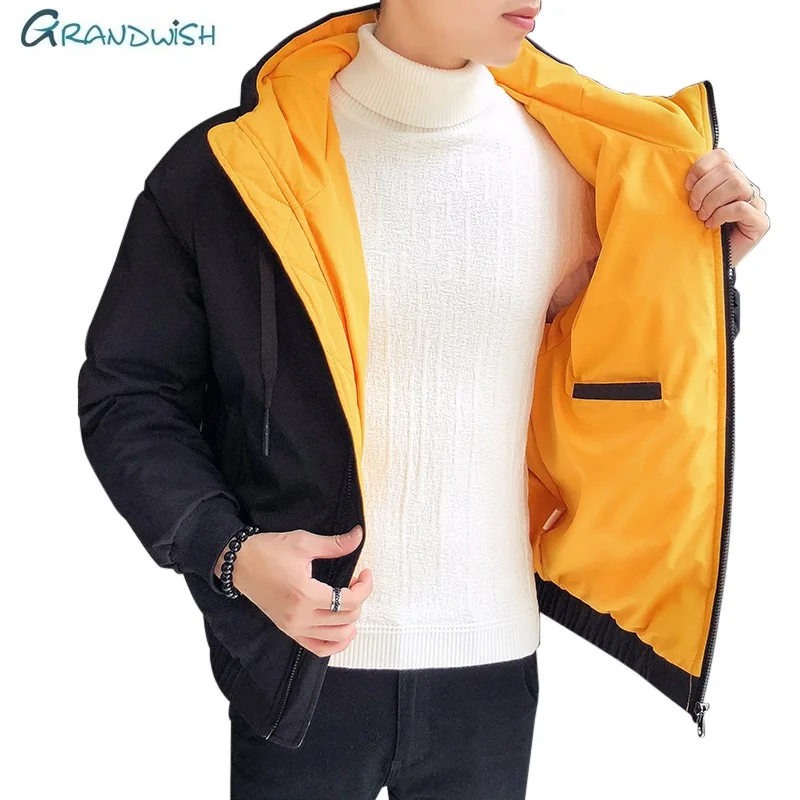 

Grandwish Warm Parka Men Jackets And Coats Mens New Parkas Male Winter Fashion High Quality Long Sleeve Slim Outwear, DA926