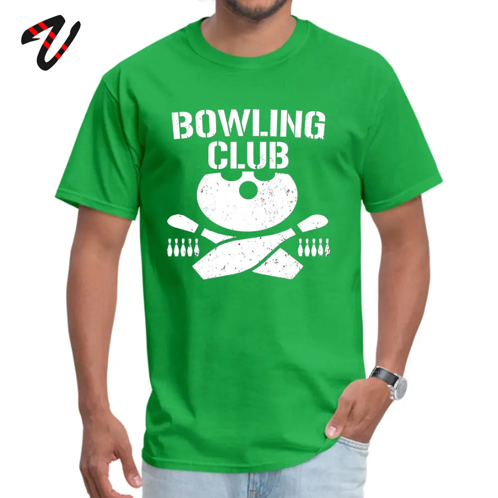 Casual Bowling Club Top T-shirts Funky Summer Short Sleeve O Neck Tops Tees 100% Cotton Men Custom Tee-Shirt Free Shipping Bowling Club19011 green