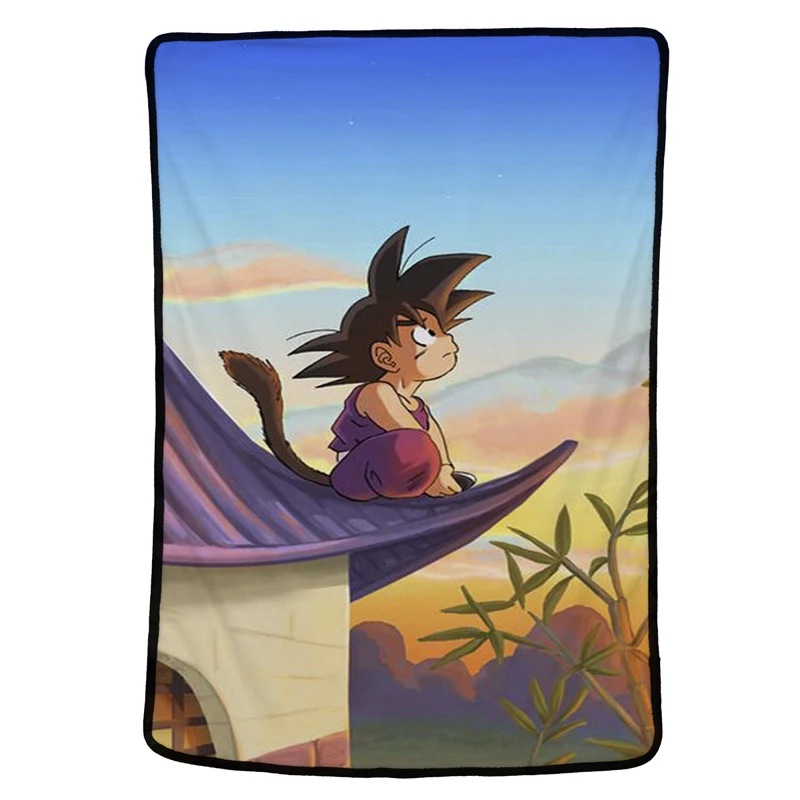 Skup EHOMEBUY 3D koc anime dragon ball Goku 3D drukuj flanelowy Hotel ozdoba sofy domu wiosna jesień miękka ciepła okładka 3 rozmiar