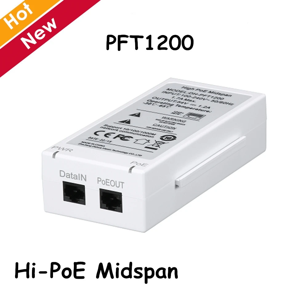 DH Hi PoE Midspan PFT1200 Support PoE for Hi PoE 60W Ip camera ...