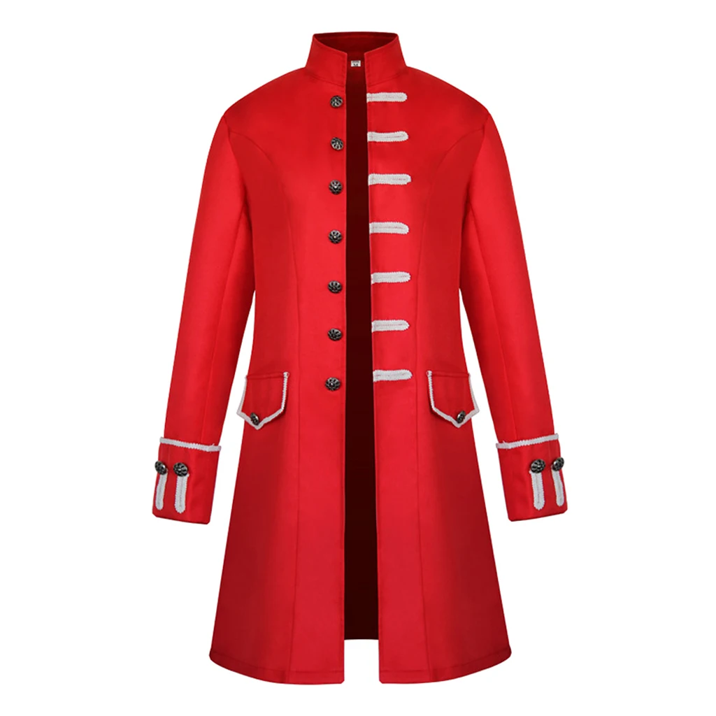Men's Victorian Frock Coat Gothic Steampunk Jacket Vintage Tailcoat Cosplay Drama Playing Costume Overcoat