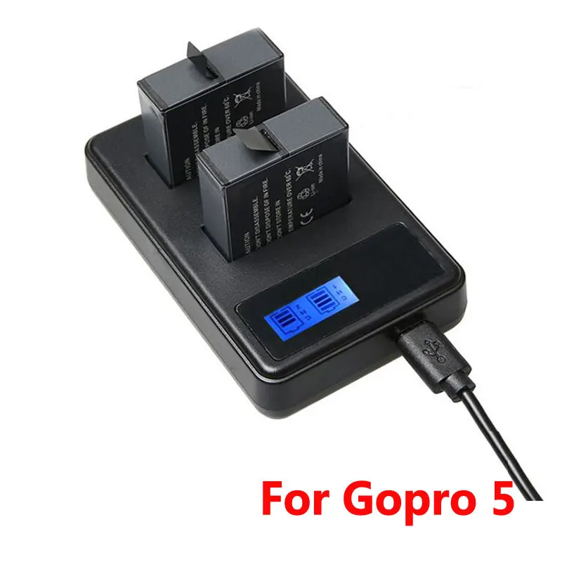 

Go Pro Accessories USB Battery Charger with LCD Screen Display for Gopro Hero 5 AHDBT-501 Battery Intelligent Protection Charge