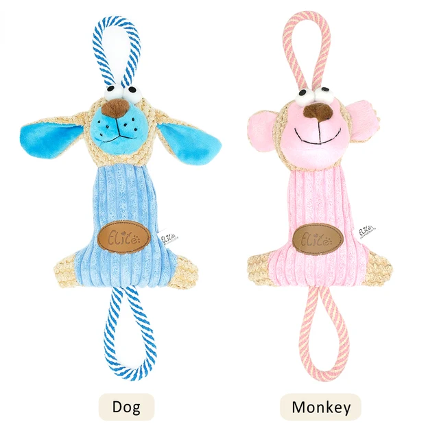 Squeaky Sound Dog Toy Plush Chewing Interactive Pet Toy Puppy Dogs Tug Rope Toys For Pet Playing Training Teeth Cleaning