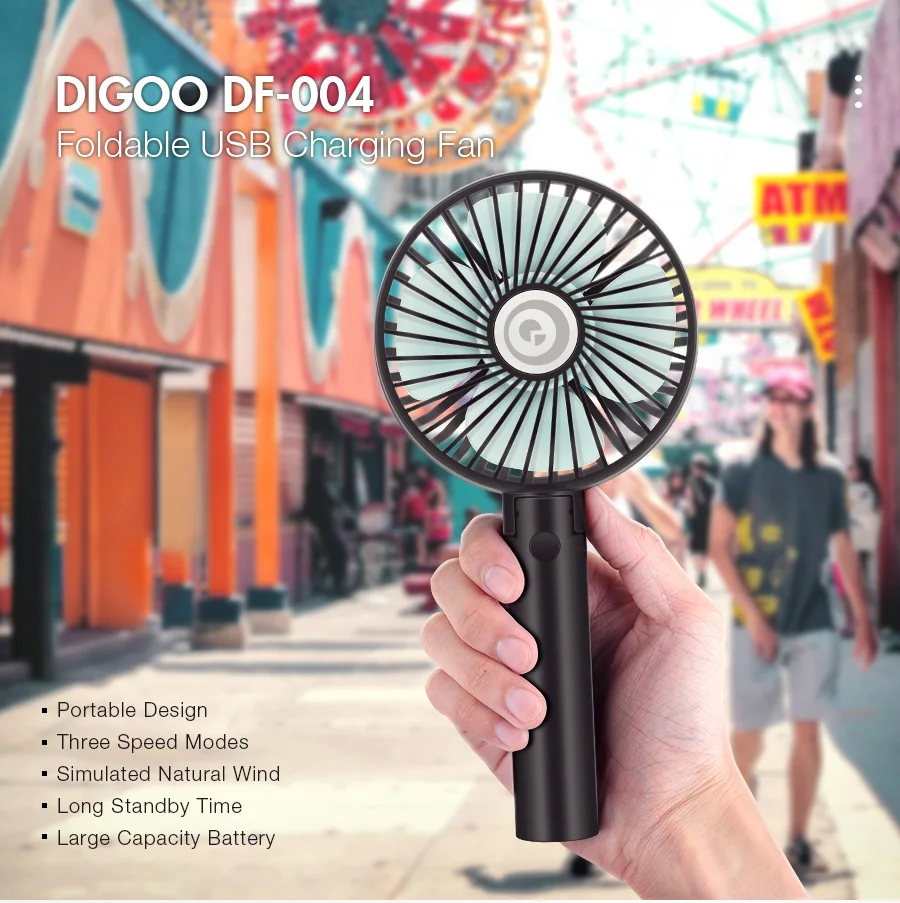 Digoo DF-004 Foldable USB Charging Fan Portable Mini Handheld Speed Adjustable Cooling Fan Regulation