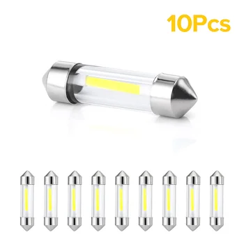 

10pcs C5W COB Car Led Bulbs 41mm 39mm 36mm 31mm Car Interior Festoon Dome Reading Light Source White Side License plate Lamp 12V