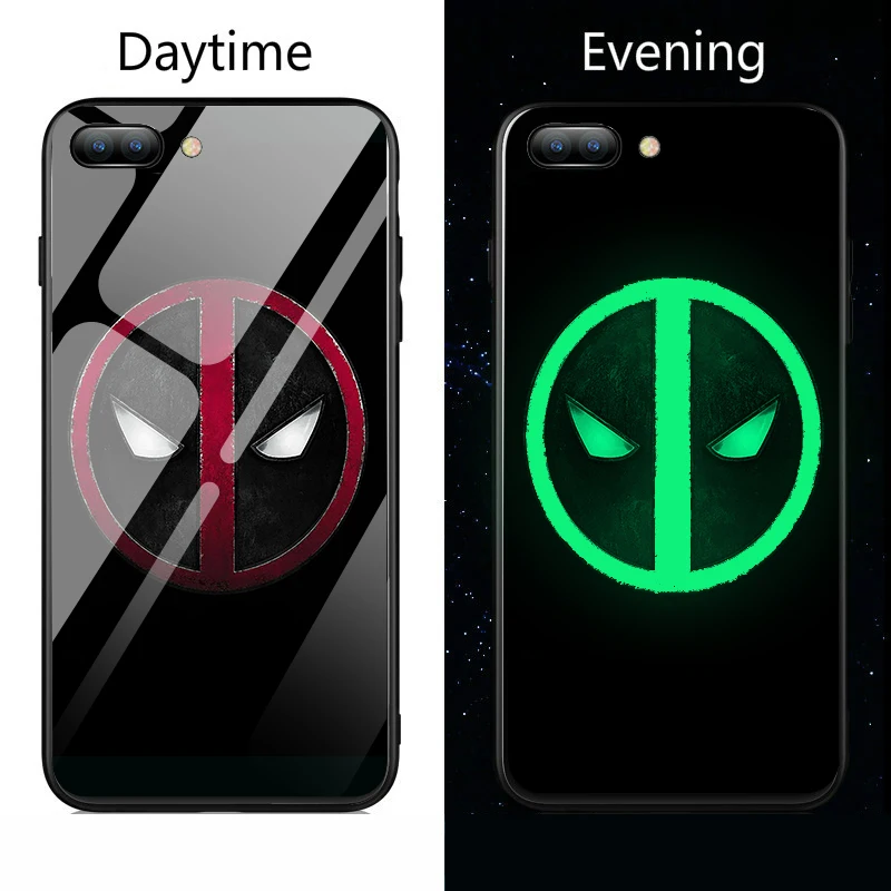 Marvel Deadpool Venom Villain Super Hero Luminous Glass Case For iphone 7 8 6 6s Plus X XR Xs Max DC Comics Phone Cases Coque Marvel Deadpool Venom Villain Super Hero Luminous Glass Case For iphone 7 8 6 6s Plus X XR Xs Max DC Comics Phone Cases Coque