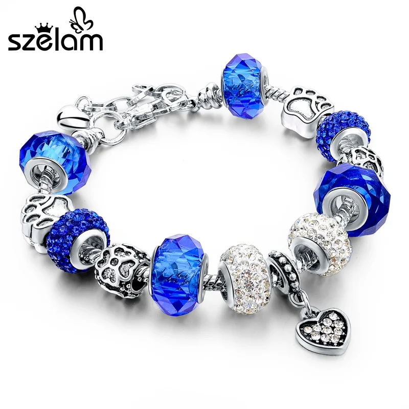 

Wholesale 2017 DIY Crystal Charm Bracelets & Bangles Beaded Bracelets For Women Jewellery Pulsera SBR150271