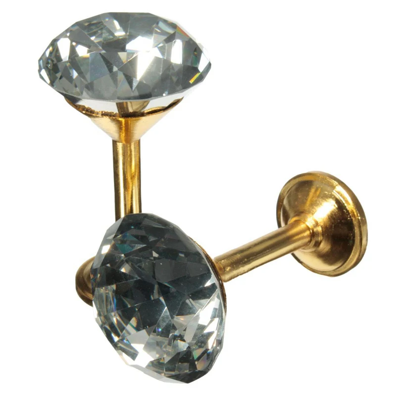 2PCS x 45mm Crystal Window Wall Hook Curtain Hold Backs Tie Back Blind Holder Black/Gold/Silver