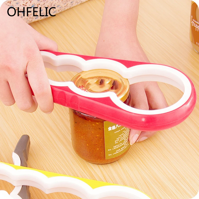 

4 in 1 Multifunction Screw Cap Jar Bottle Wrench Creative Gourd-shaped Can Opener Bottle Lid Grip Screw Kitchen Tool Accessories