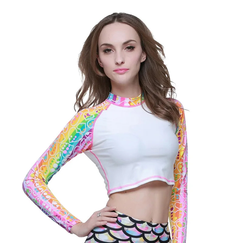 New Surfing Summer Beach Rash Guard Women Long Sleeve Shirt Swimwear