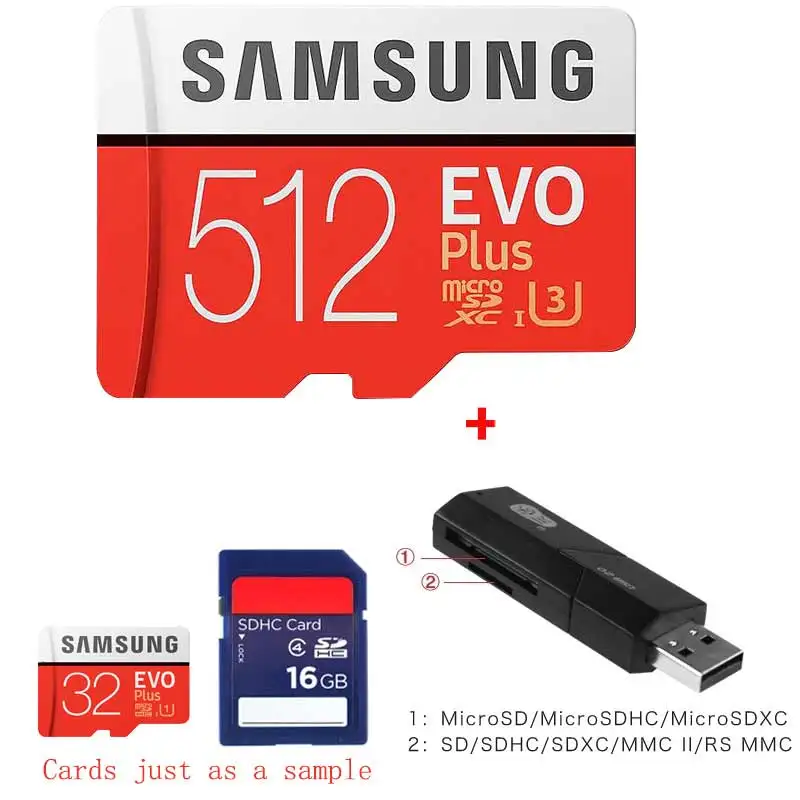 SAMSUNG карта памяти Micro SD 512 Гб карта памяти Microsd картао де memoria TF карты 512 ГБ sd карта для камера DLSR и смартфона - Емкость: MC512G Plu 2in1 read