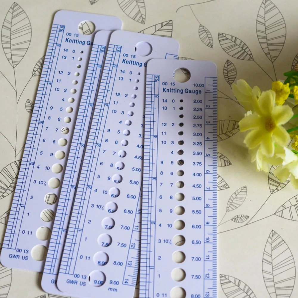 

1PC Kintting Gauge Ruler Measuring Tool Plastic Blue Line Soft Strong Durable