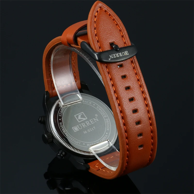CURREN Мужской роскошный бренд часов модные мужские наручные часы 30 м водонепроницаемые спортивные часы повседневные из натуральной кожи кварцевые деловые часы