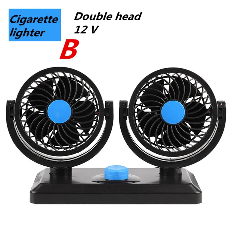 12V 24V 5V Car Fan Mini 360 Rotating Dual Head Portable Car Seat Clip Fan Strong Wind Air Cooler Summer Air Cooling