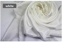 Luxurious Pure Mulberry Silk Fabric, Multicolor, 114cm Width, Plain Dyed - 1.5 meter (White)