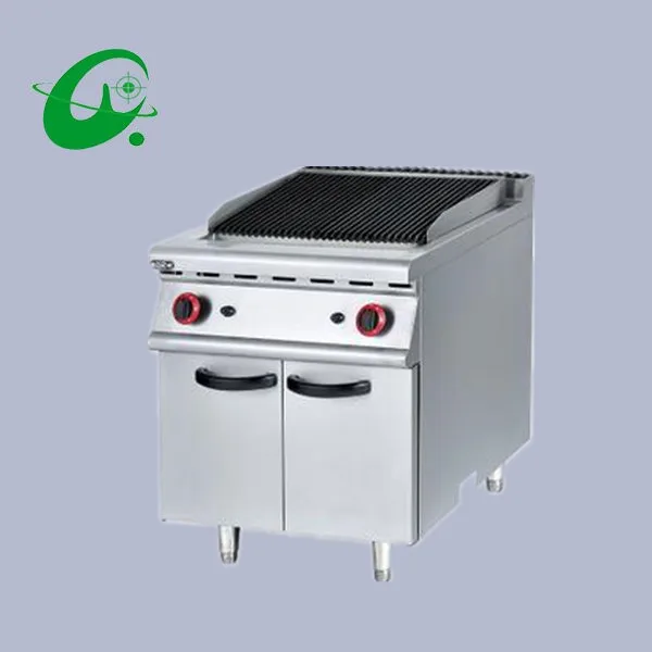 Electrically heated lava rock grill with Commercial vertical