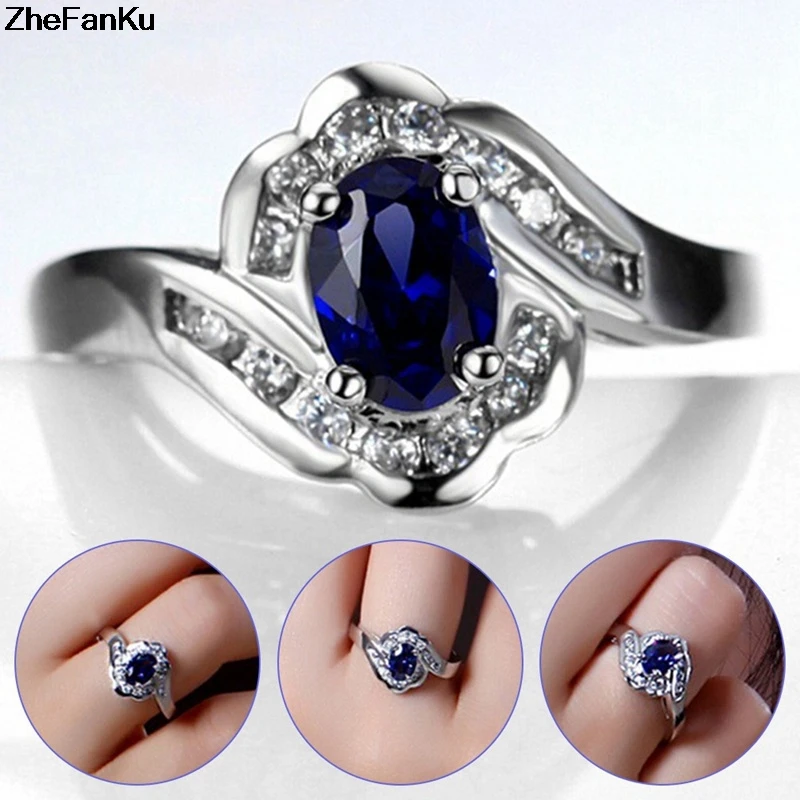 Blue Zircon Ring Jewelry Ring Gold Engagement Ring For Women Best Gifts